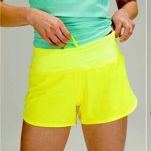 Lululemon Speed Up Mid-Rise Short 4” Highlight Yellow